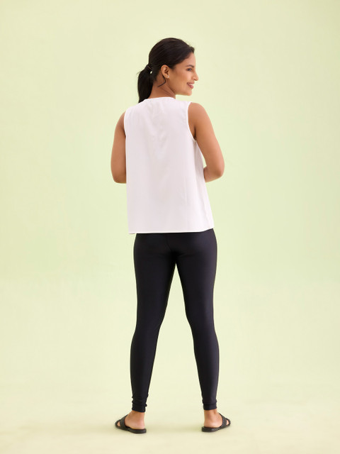 Go Colors Women Black Solid Skinny Fit Shimmer Ankle-Length Leggings - Image 3