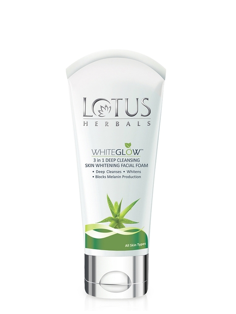 Lotus Herbals Whiteglow 3 in 1 Deep Cleansing Skin Whitening Facial Foam