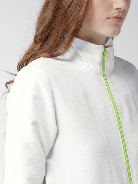Mast & Harbour Women White Solid Lightweight Bomber Jacket - Image 2