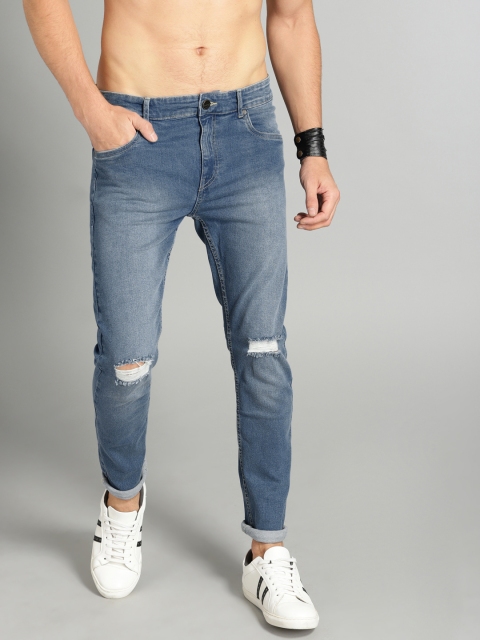 Roadster Men Blue Skinny Fit Mid-Rise Mildly Distressed Stretchable Jeans