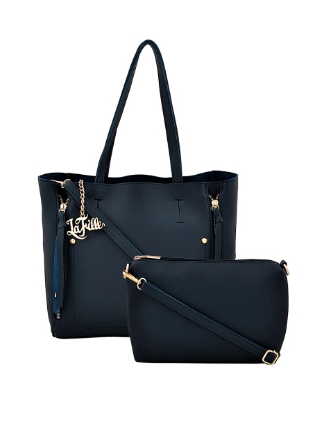 LaFille Navy Blue Solid Set of 2 Shoulder Bag
