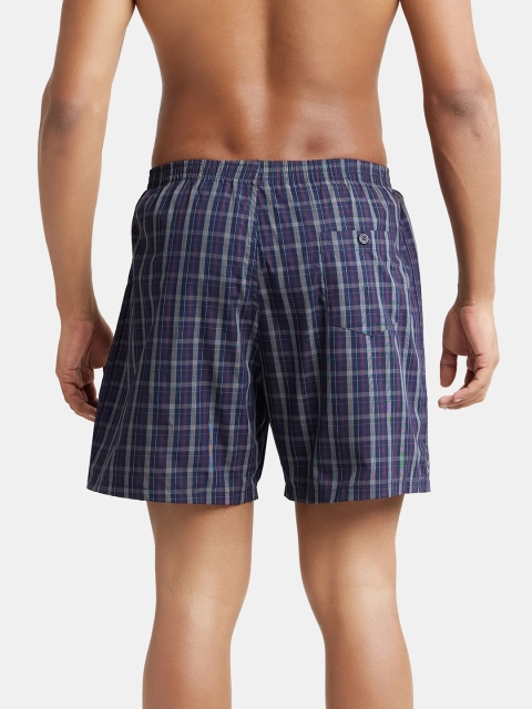 Jockey Combed Mercerized Cotton Woven Boxer Shorts with Back Pocket-1222 - Image 3