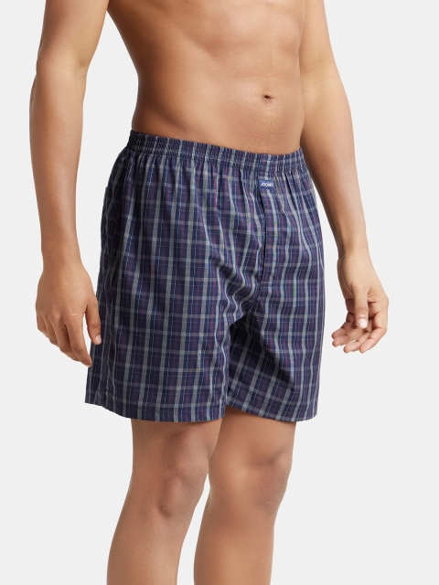 Jockey Combed Mercerized Cotton Woven Boxer Shorts with Back Pocket-1222 - Image 2