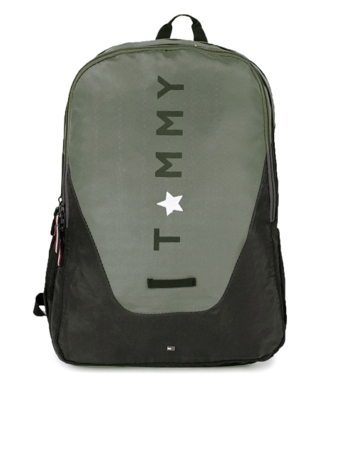 Tommy Hilfiger Unisex Grey & Black Tortugas Brand Logo Backpack with Pouch