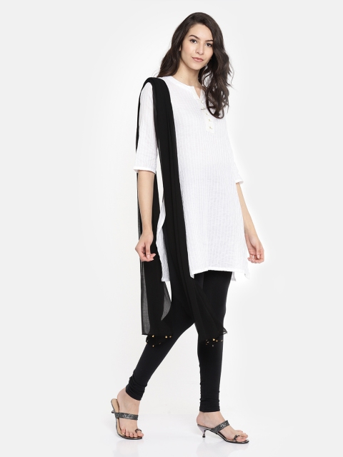 Melange by Lifestyle Black Solid Dupatta
