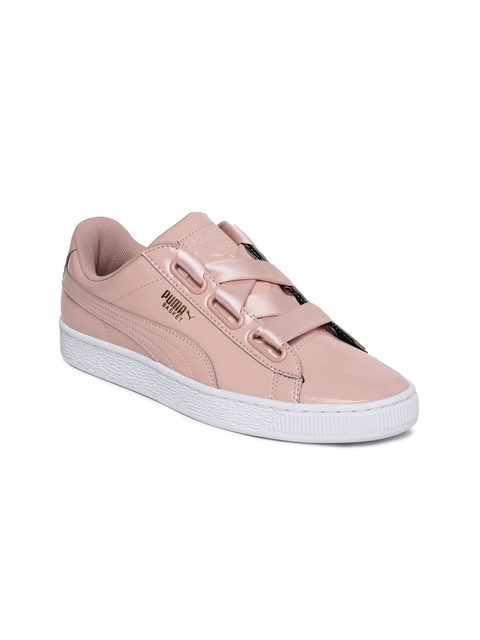 Puma Women Pink Basket Heart Patent Wn s Leather Sneakers