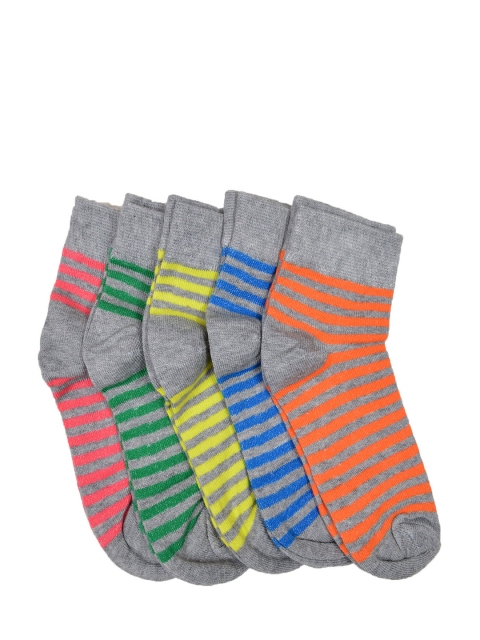Marc Kids Unisex Pack of 5 Striped Ankle-Length Socks - Image 2