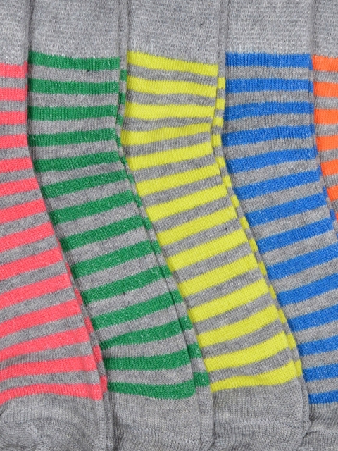 Marc Kids Unisex Pack of 5 Striped Ankle-Length Socks - Image 3