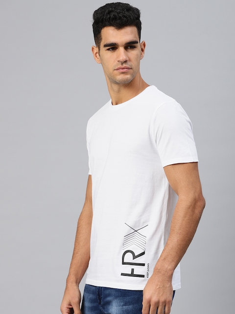 HRX by Hrithik Roshan Men White Athleisure Cotton Pure Cotton T-shirt