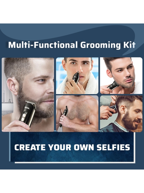 NOVA Men Black NG 1151 100 % waterproof Corded & Cordless Grooming Kit - Image 4