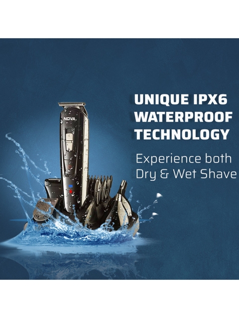NOVA Men Black NG 1151 100 % waterproof Corded & Cordless Grooming Kit - Image 7