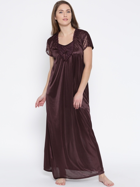 Burgundy Satin Maxi Nightdress XX90