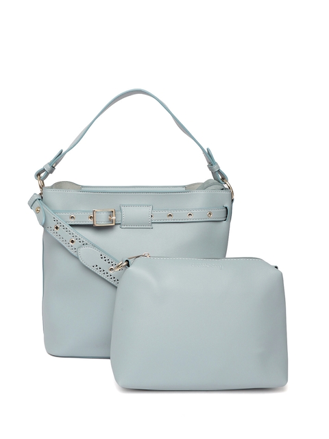 DressBerry Blue Solid Shoulder Bag with Pouch