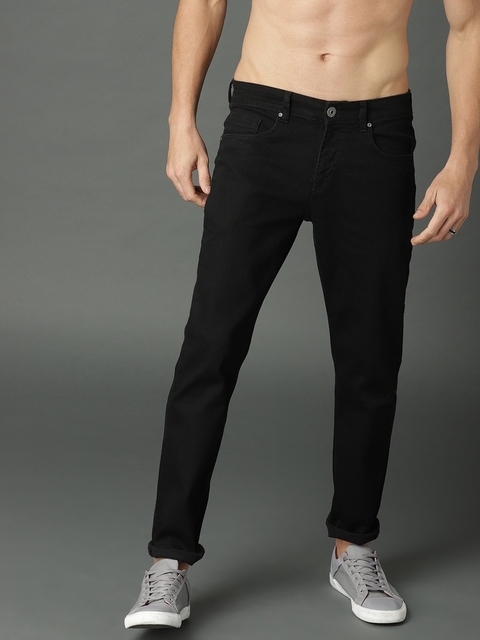 Roadster Men Black Slim Fit Mid-Rise Clean Look Stretchable Jeans