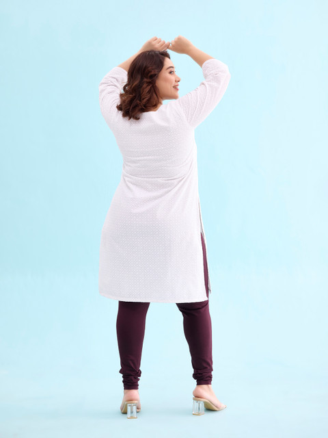 Go Colors Women Brown Solid Churidar Length Leggings - Image 3