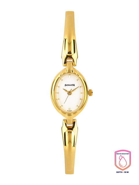 Sonata Quartz Analog With White Dial Watch For Women - Nt8048ym01