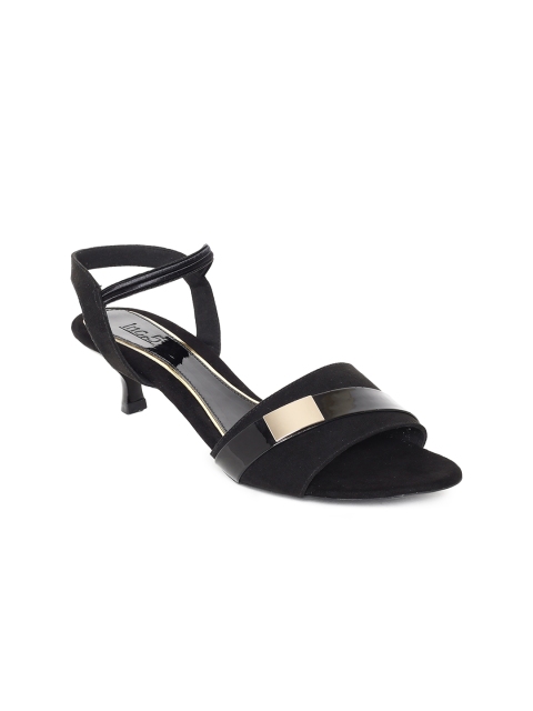 Inc 5 Women Black Solid Sandals