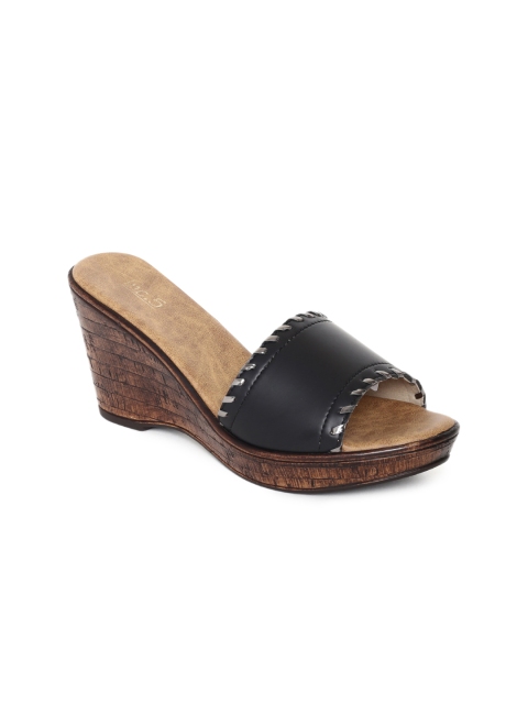 Inc 5 Women Black Solid Wedges