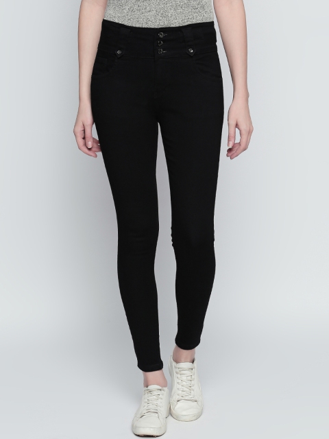 High Star Women Black Slim Fit High-Rise Clean Look Stretchable Jeans
