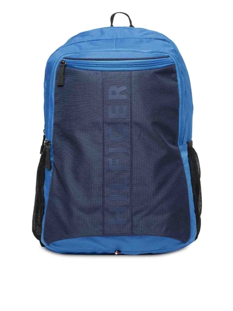Tommy Hilfiger Unisex Blue & Navy Blue Colourblocked Backpack