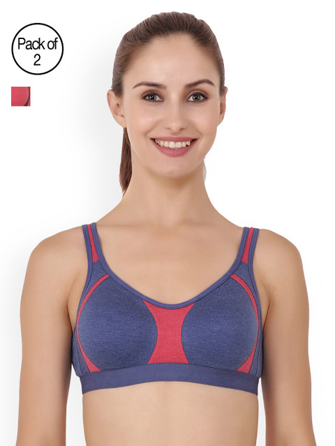 Floret Pack of 2 Sports Bra Roxie_Blue-Red_40B