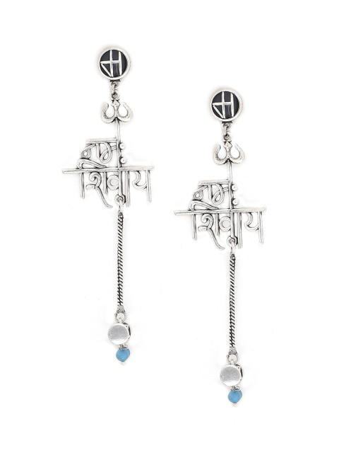 Voylla Silver-Plated Quirky Drop Earrings - Image 2