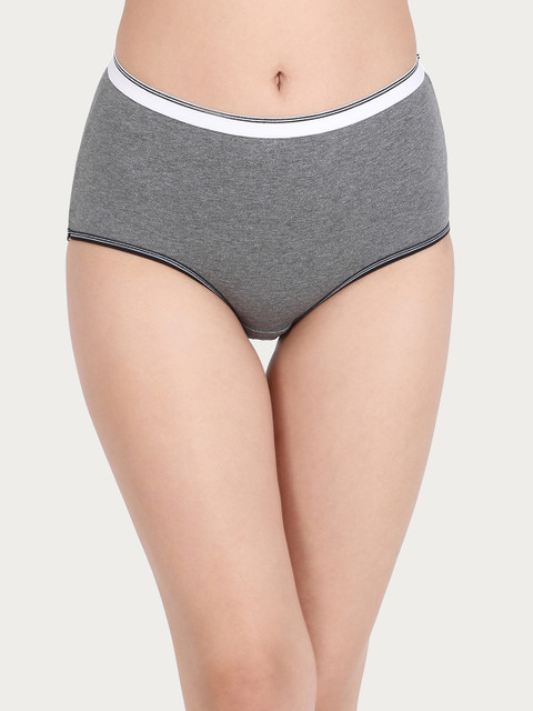 Clovia Women Grey Solid Hipster Briefs PN2720P05XL