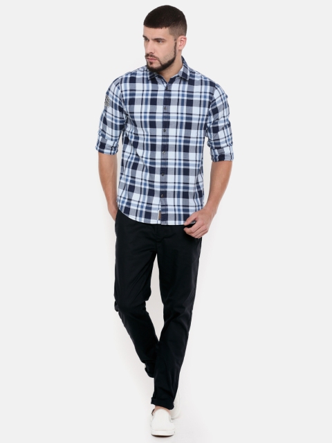 Being Human Clothing Men Navy Blue Regular Fit Chino Trousers - Image 4