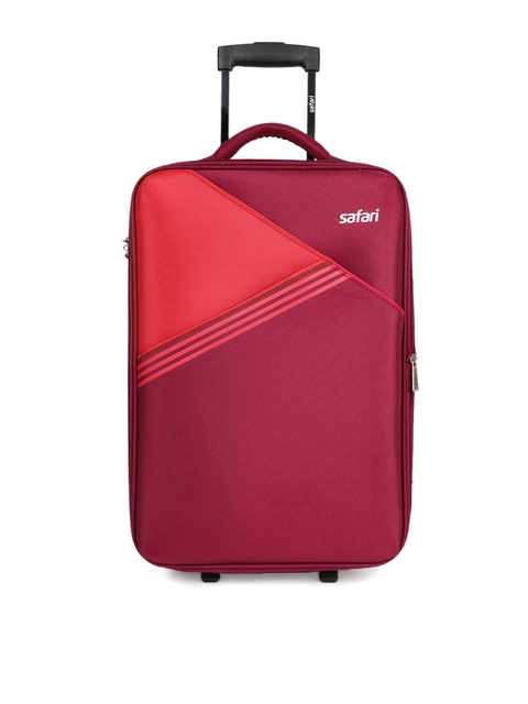 Safari Unisex Red Angle 2 Wheel Cabin Soft Luggage Trolley