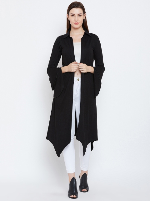 Hypernation Black Solid Open Front Shrug