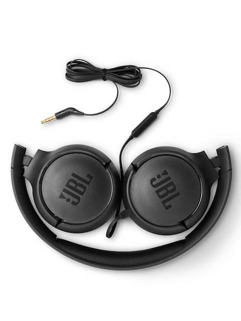 JBL Black T500 Powerful Bass On-Ear Headphones with Mic