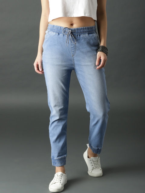 Roadster Women Blue Slim Jogger Mid-Rise Clean Look Stretchable Jeans