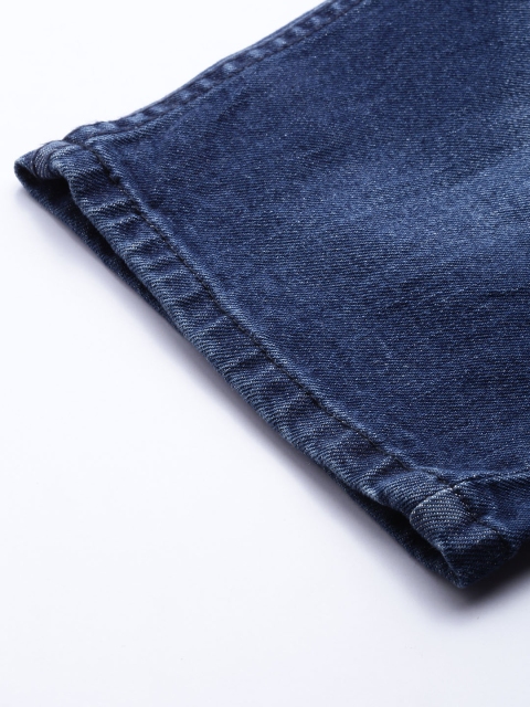 Campus Sutra Men Blue Washed Low Distress Slim Fit Denim Shorts - Image 7