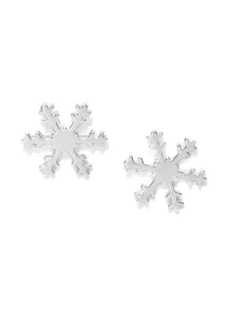 Carlton London 925 Sterling Silver-Plated Floral Studs - Image 2