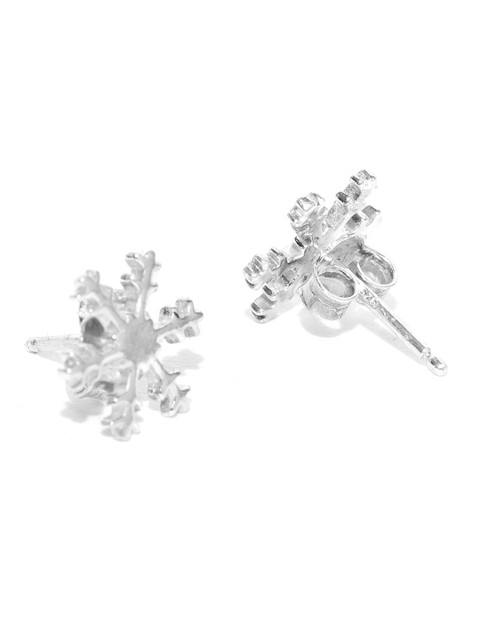 Carlton London 925 Sterling Silver-Plated Floral Studs - Image 3