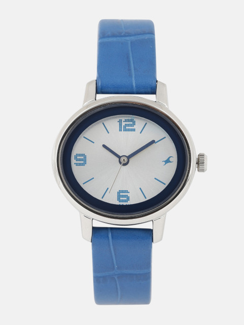 Fastrack Women Silver-Toned Leather Analogue Watch NK6107SL01