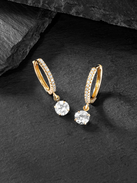 Peora Women Gold-Toned Contemporary Hoop Earrings