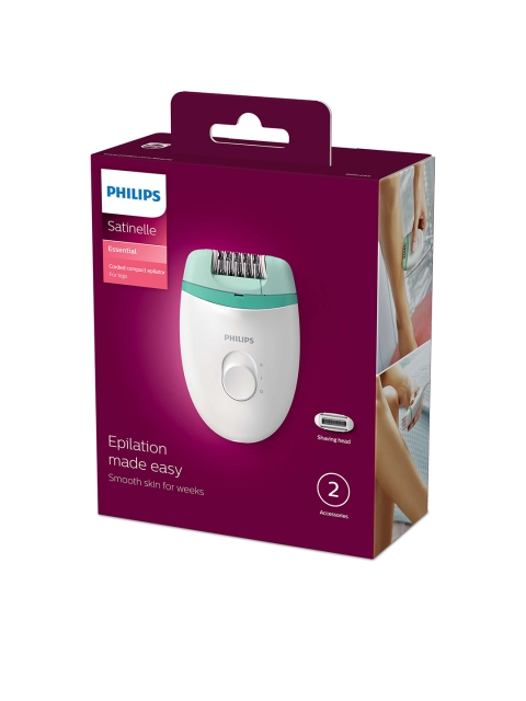 Philips Satinelle Epilator &Shaver BRE245/00 Corded with 2 Speed Setting - White - Image 2
