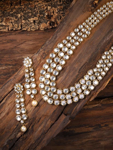Zaveri Pearls Gold Toned Kundan Jewellery Set