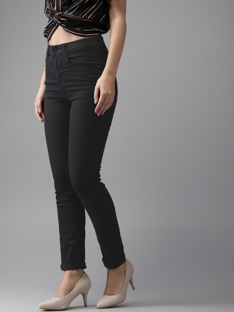 Moda Rapido Women Black Skinny Fit High-Rise Clean Look Stretchable Jeans