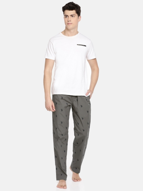 U.S. Polo Assn. Men Grey Printed Lounge Pants Y9I506-010-Rr - Image 5