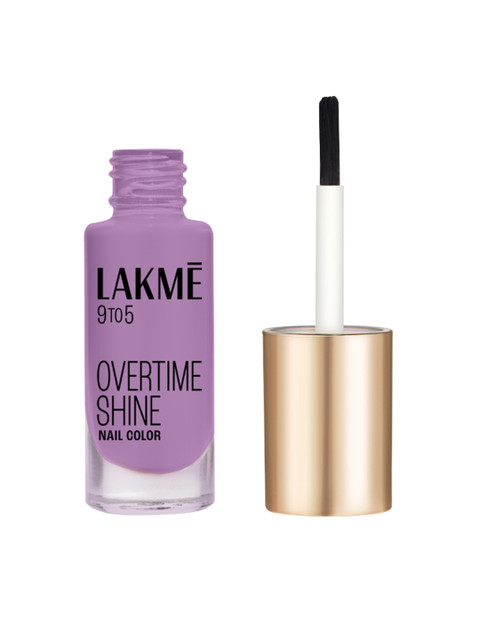 Lakme 9to5 Overtime Shine Glossy Long Lasting & Quick Dry Nail Color 6ml - Lilac Link