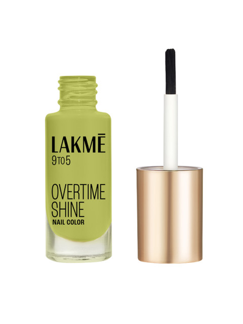 Lakme 9to5 Overtime Shine Glossy Long Lasting & Quick Dry Nail Color 6ml - Lime Treat