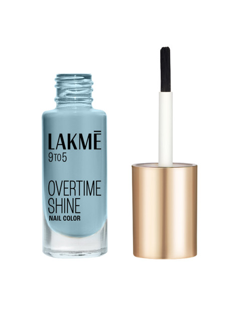 Lakme 9to5 Overtime Shine Glossy Long Lasting & Quick Dry Nail Color 6ml - Blue Scape