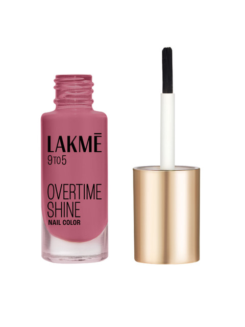 Lakme 9to5 Overtime Shine Glossy Long Lasting & Quick Dry Nail Color 6ml - Berry Business