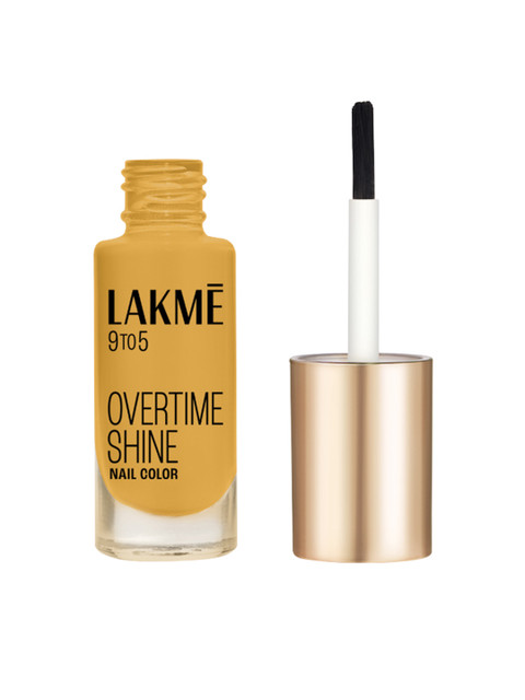 Lakme 9to5 Overtime Shine Glossy Long Lasting & Quick Dry Nail Color 6ml - Mustard Master