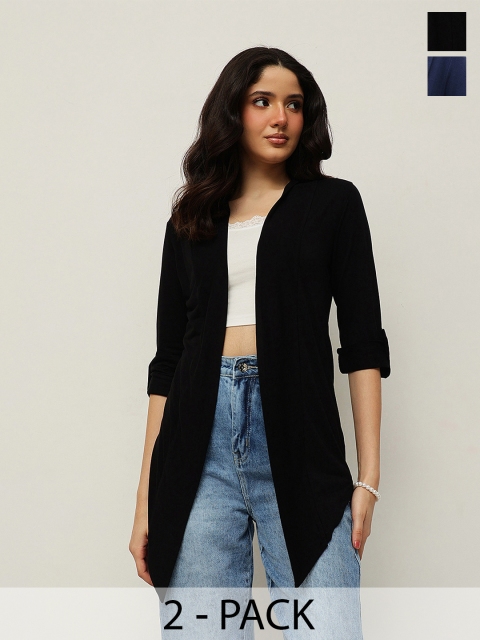 Espresso Women Pack Of 2 Solid Open Front Shrug