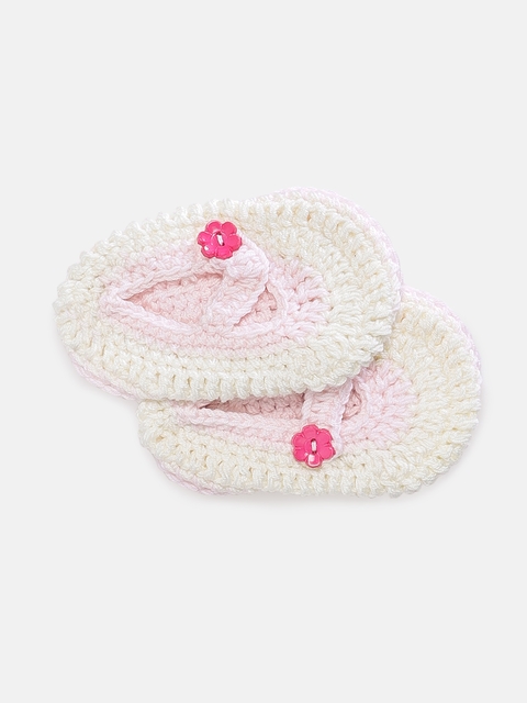 Magic Needles Cream Handmade Knit Crochet Baby Booties