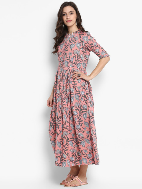 Meeranshi Peach-Coloured Floral Printed Maxi Dress - Image 3