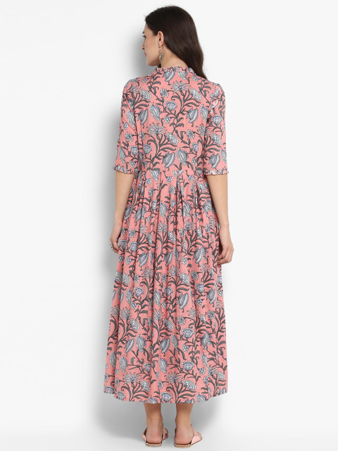 Meeranshi Peach-Coloured Floral Printed Maxi Dress - Image 4